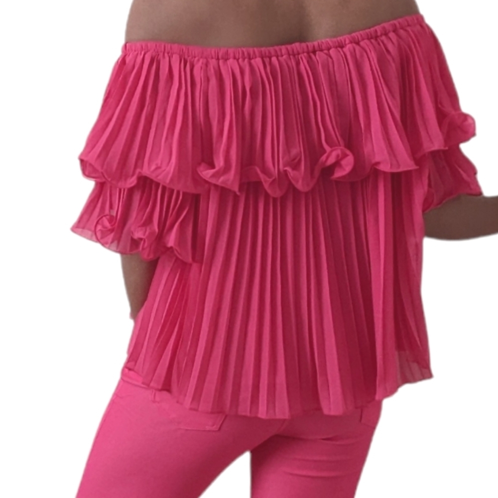 Pink off the shoulder top - Picture 3 of 4